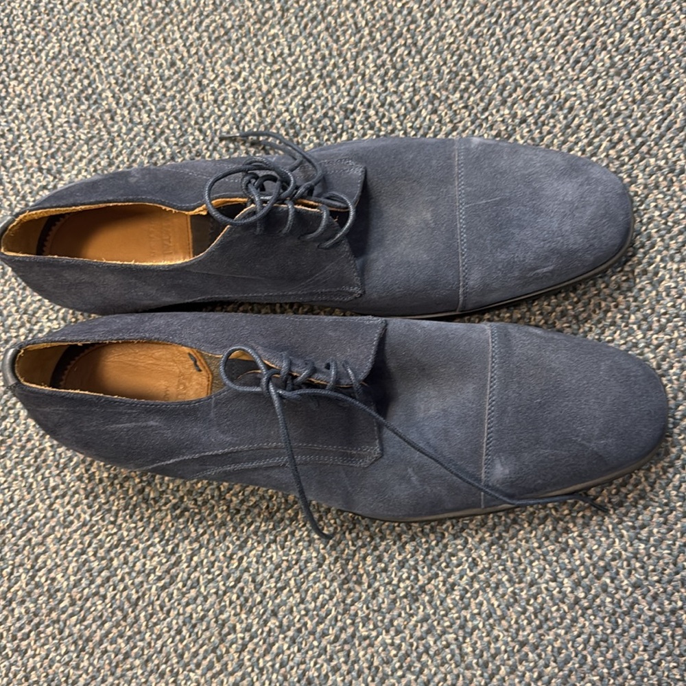 NWT Aquaitalia Mens Blue Suede Toe Oxford Shoes - Picture 7 of 9